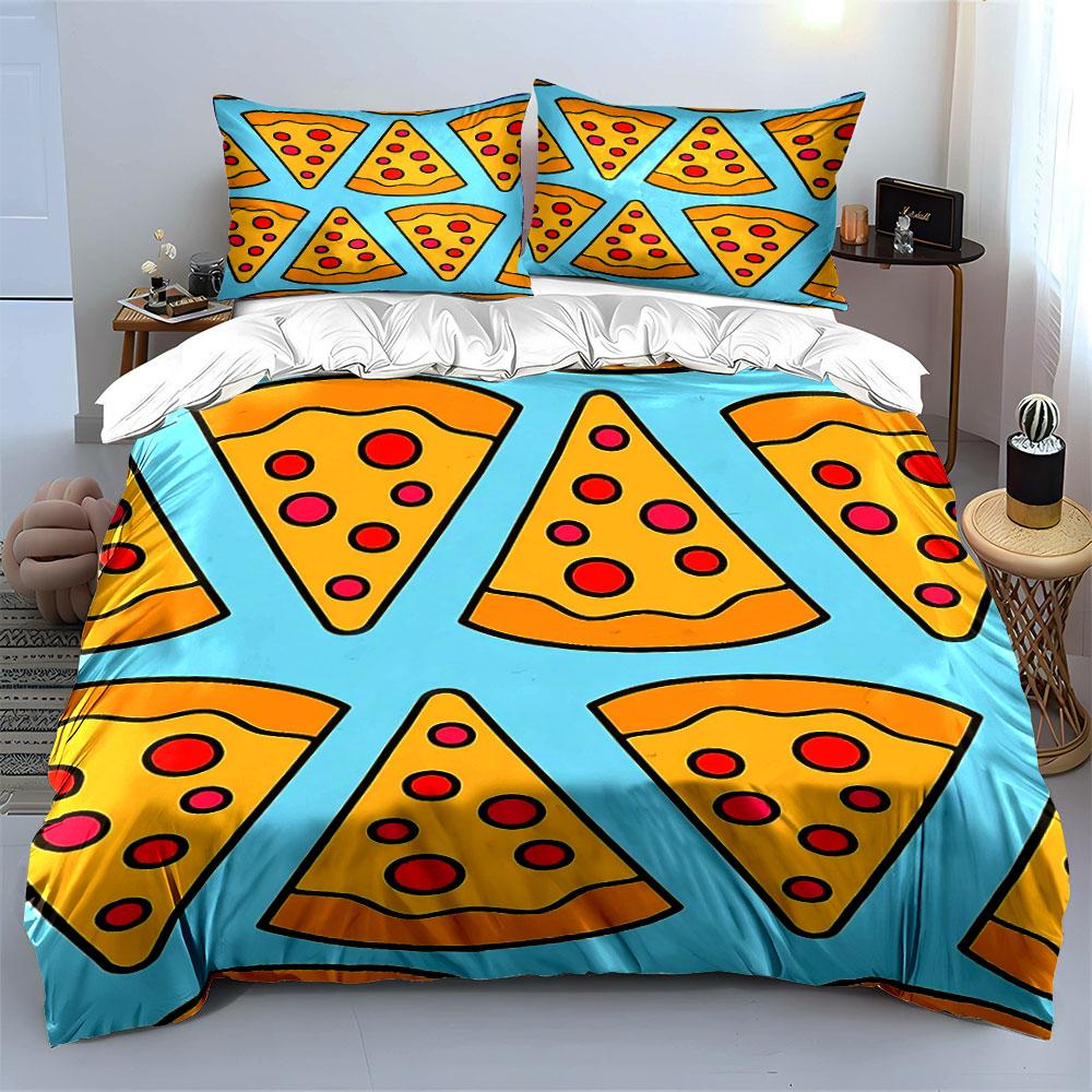 Pizza Slice Pattern Bedding Bedding Duvet Cover Set Duvet Cover Pillowcases (1 * Duvet Cover 2 * Pillowcases, without duvet insert)