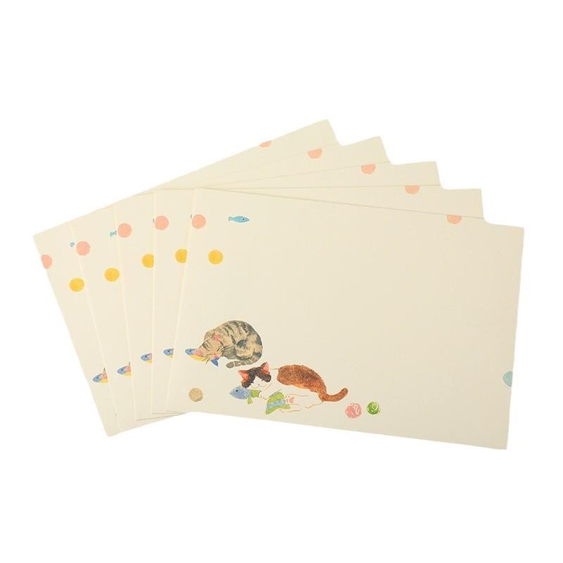 Creative Fresh Cat Western Style Envelopes and Colorful Postcard Storage