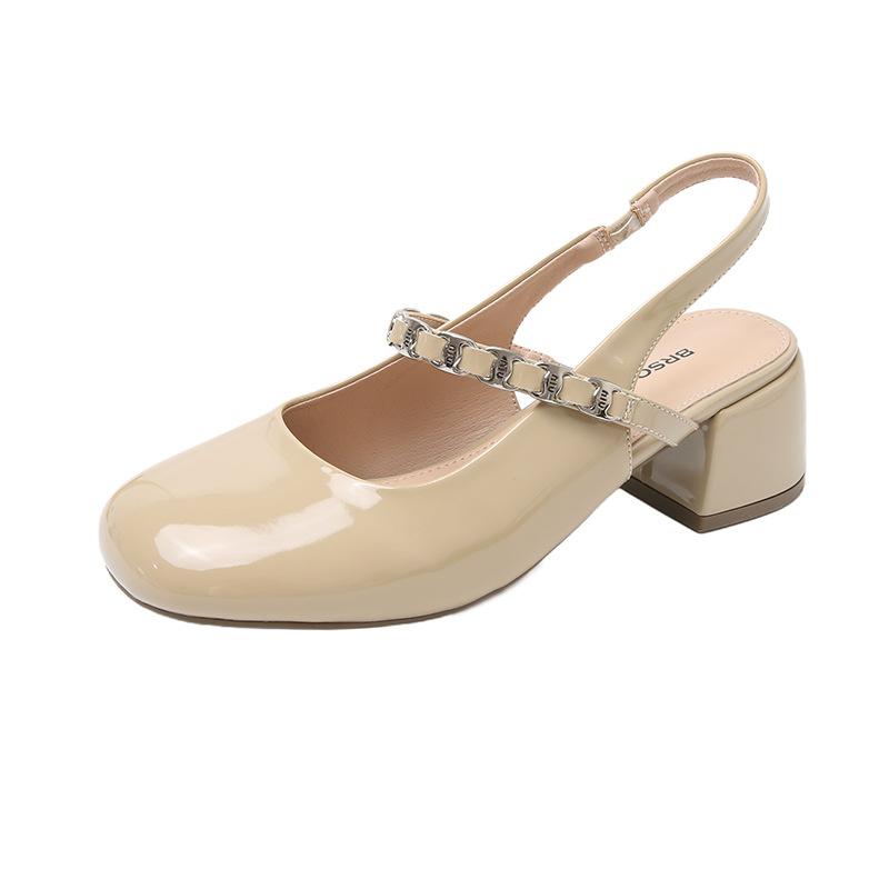 Fashion sandals 2025 summer new square head fashion light mouth foot thick heel Korean version spot high heels women's shoes