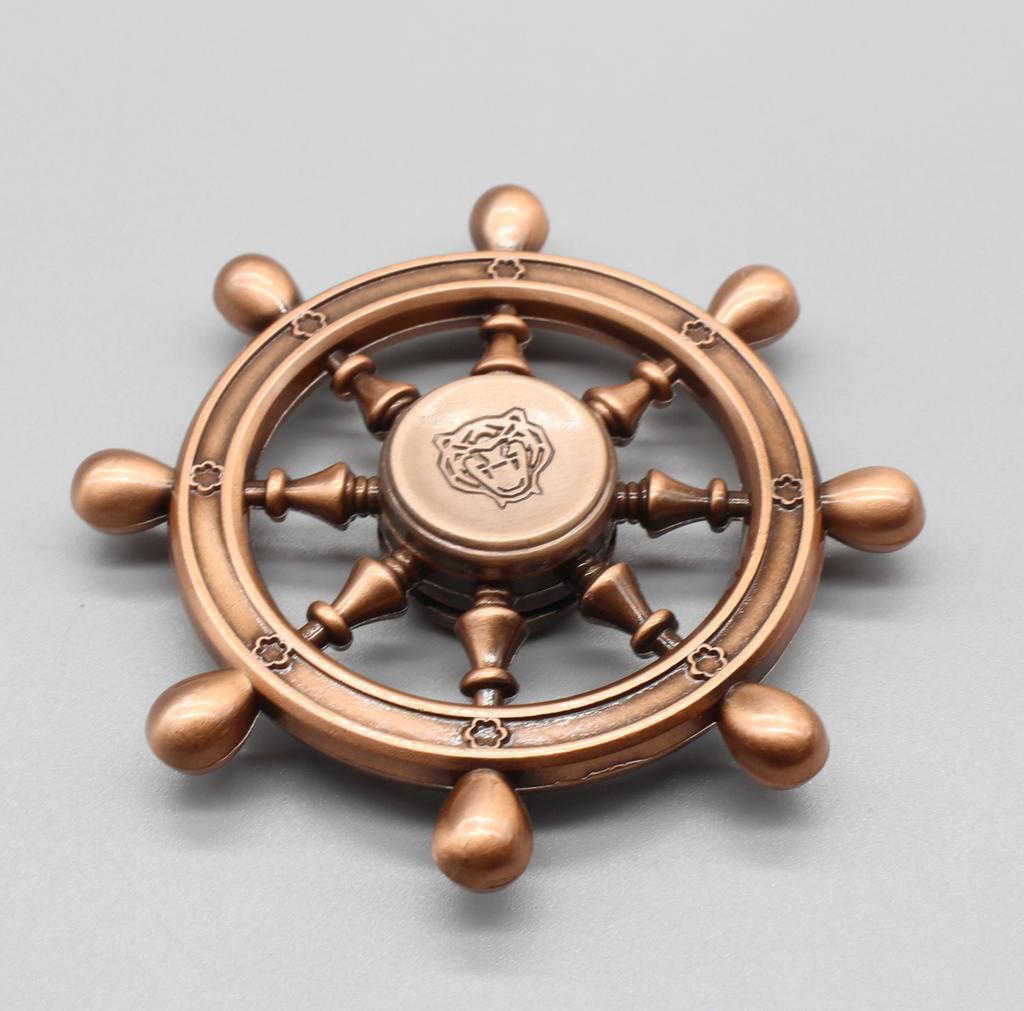Fingertip Gyro Metal Toy Rotating Rudder Shape Colorful Gyro Pirate Ship Fingertip Gyro