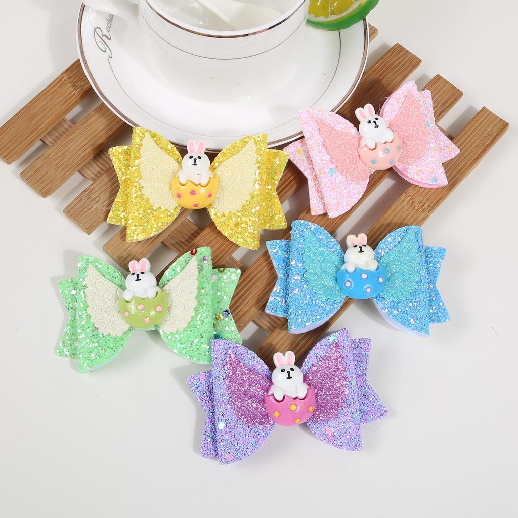2/5 Stück Mädchen Ostertag Haarspangen Kinder Eier Hase Haarschleifen Haarspangen Ostertag Party Haaraccessoires für Party
