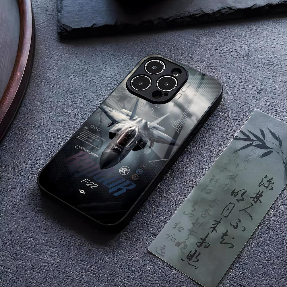 Fighter Plane Poster F-22 Raptor Phone Case For IPhone 14 13 17 12 16 15 11 Pro XS Max Plus Mini X XR Tempered Glass SE2020 Cove