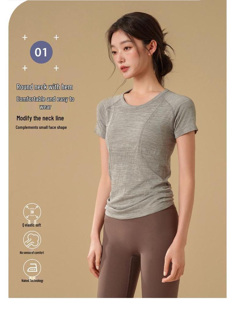 Women's Slim Fit Short Sleeve Yoga Top: Breathable, Quick-Dry Sports Wear