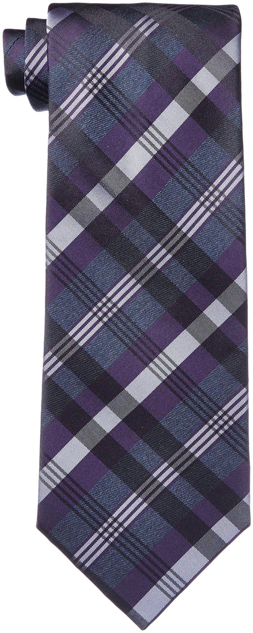 [Hiroko Koshino Homme] Necktie, Check Pattern, 003254-20000-4901 02 Navy base, purple check, FREE