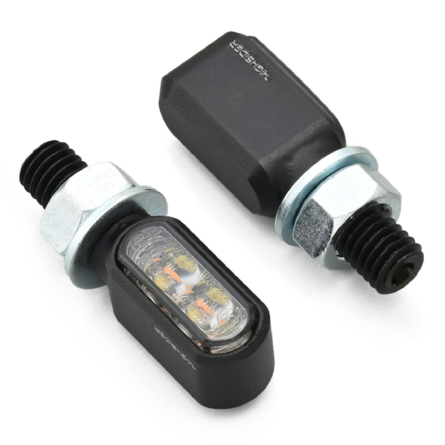 

Daytona HIGHSIDER Motorcycle LED Turn Signals with White Position Little Matte 39597 Lights, Bronx, Black, чорний