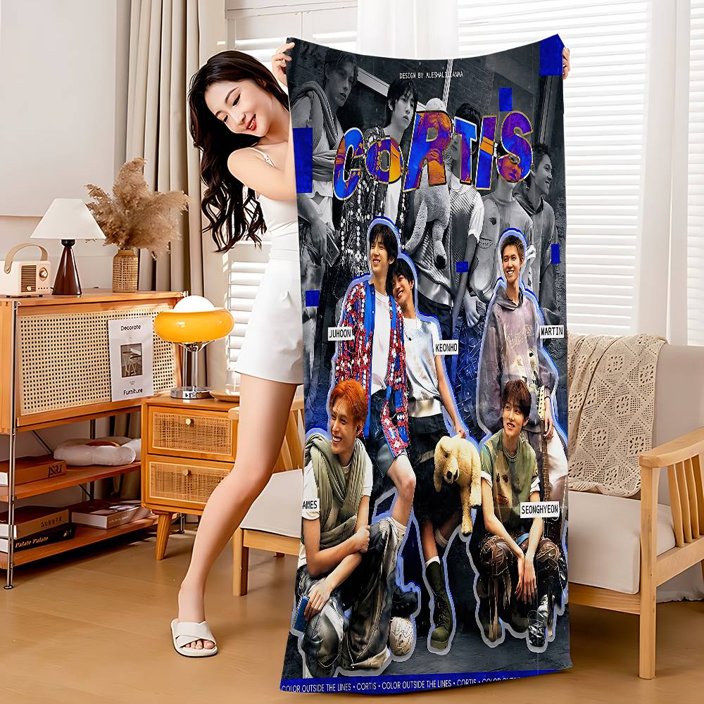 Kpop Music C-CORTIS Microfiber Blanket Quick Drying Beach Towels Oversized Printing Super Absorbent Pool Towel Blanket