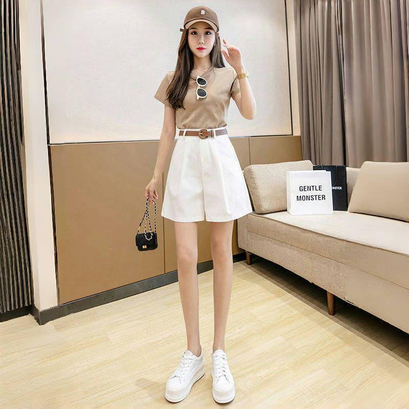 Women's Loose A-line Wide-leg Suit Shorts, Summer 2026 Korean Style Casual Pants