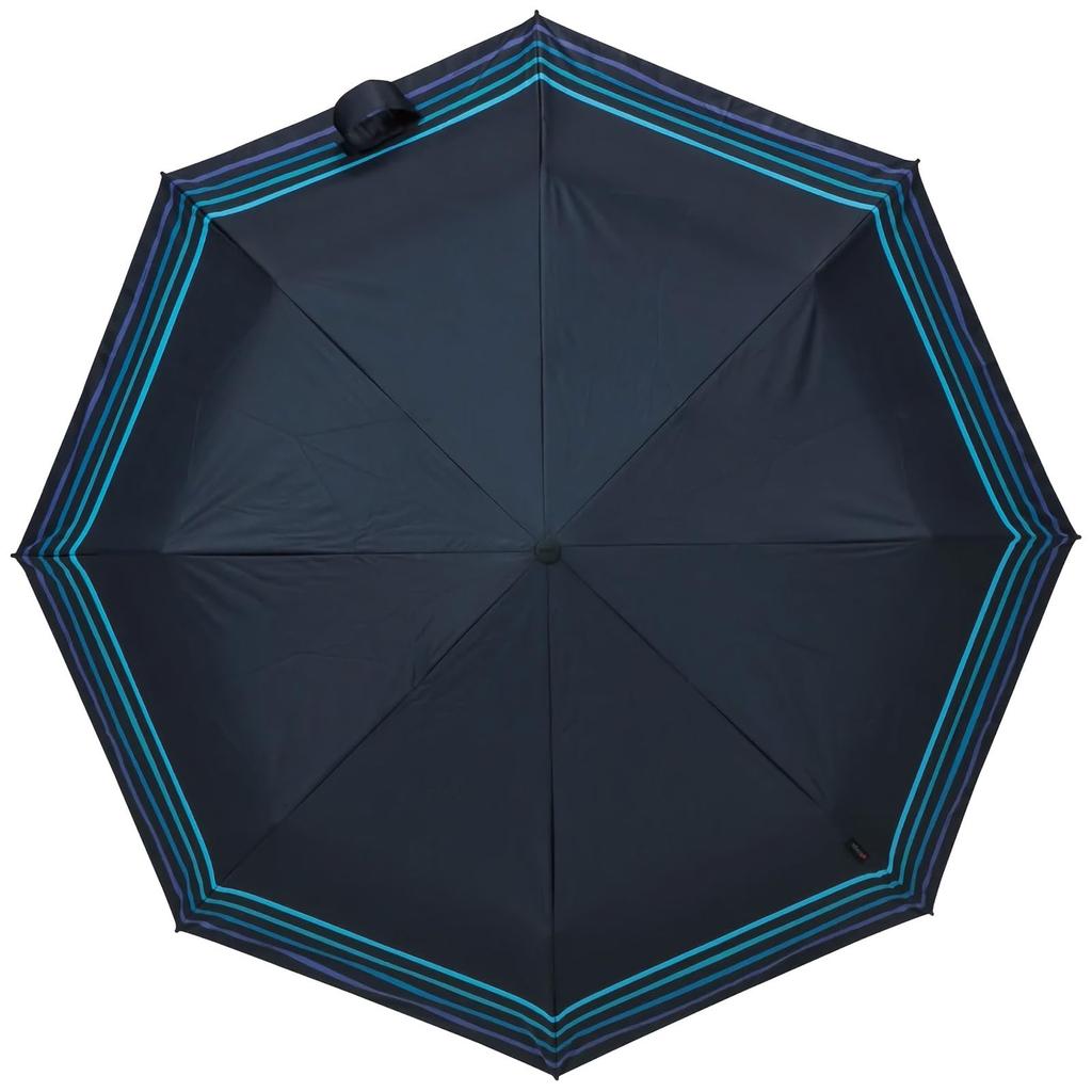 Knirps Stripe Mystic Blue Folding Sun and Rain Use T.220RS Umbrella, [Officially Imported] KNTL220-4003S