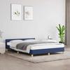 VidaXL Bed Frame with Headboard Cream 140x190 Cm Fabric