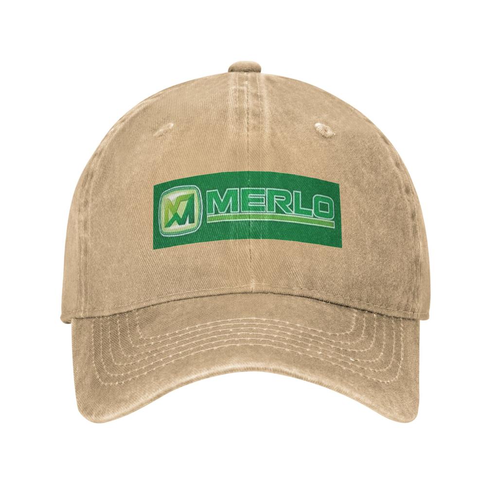 Merlo Logo Gewaschene Denim Kappe Lässige Baseballkappen Verstellbarer Hut Sommer Unisex Baseballkappen
