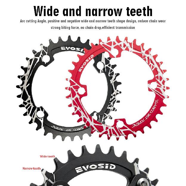 EVOSID Bicycle Crankset 104BCD Mountain Bike Square Hole Crank Aluminum Alloy 170mm MTB Bike Crank 8-12S Chainring 32/34/36/38T