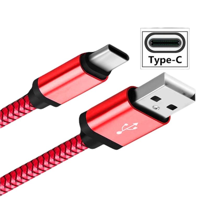 Soft Braided Nylon USB C Charging Cable Rapid Charge Compatibles Smartphones Tablets Earphones Power Adapters