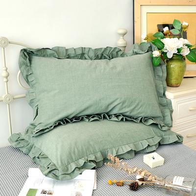 1 Pair European Style Cotton Wrinkle Elegant Pillow Cases Ruffle Design Pillow Cover Ruffle Princess Pillowcase 48*74cm
