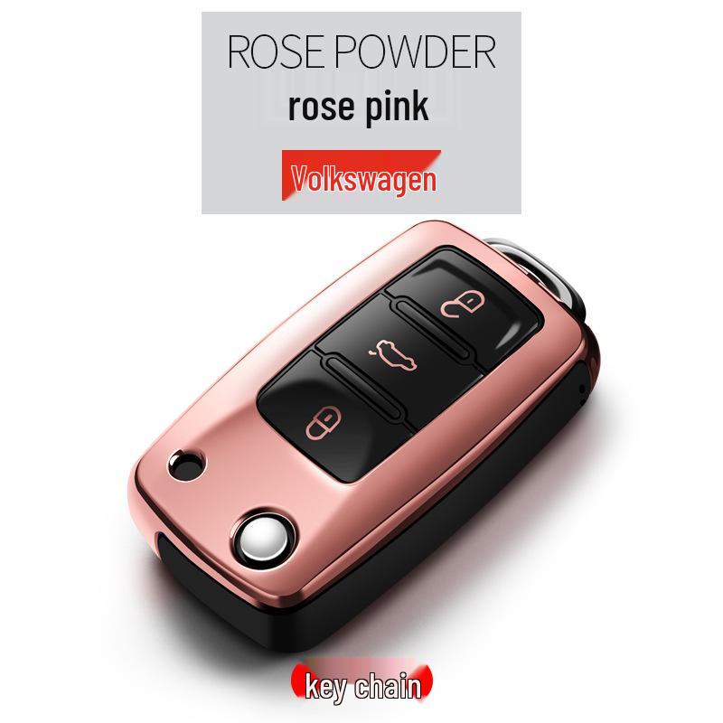 Volkswagen Key Case for Passat, Lavida, POLO, Bora, Tiguan, Sagitar - TPU Car Key Shell with Buckle