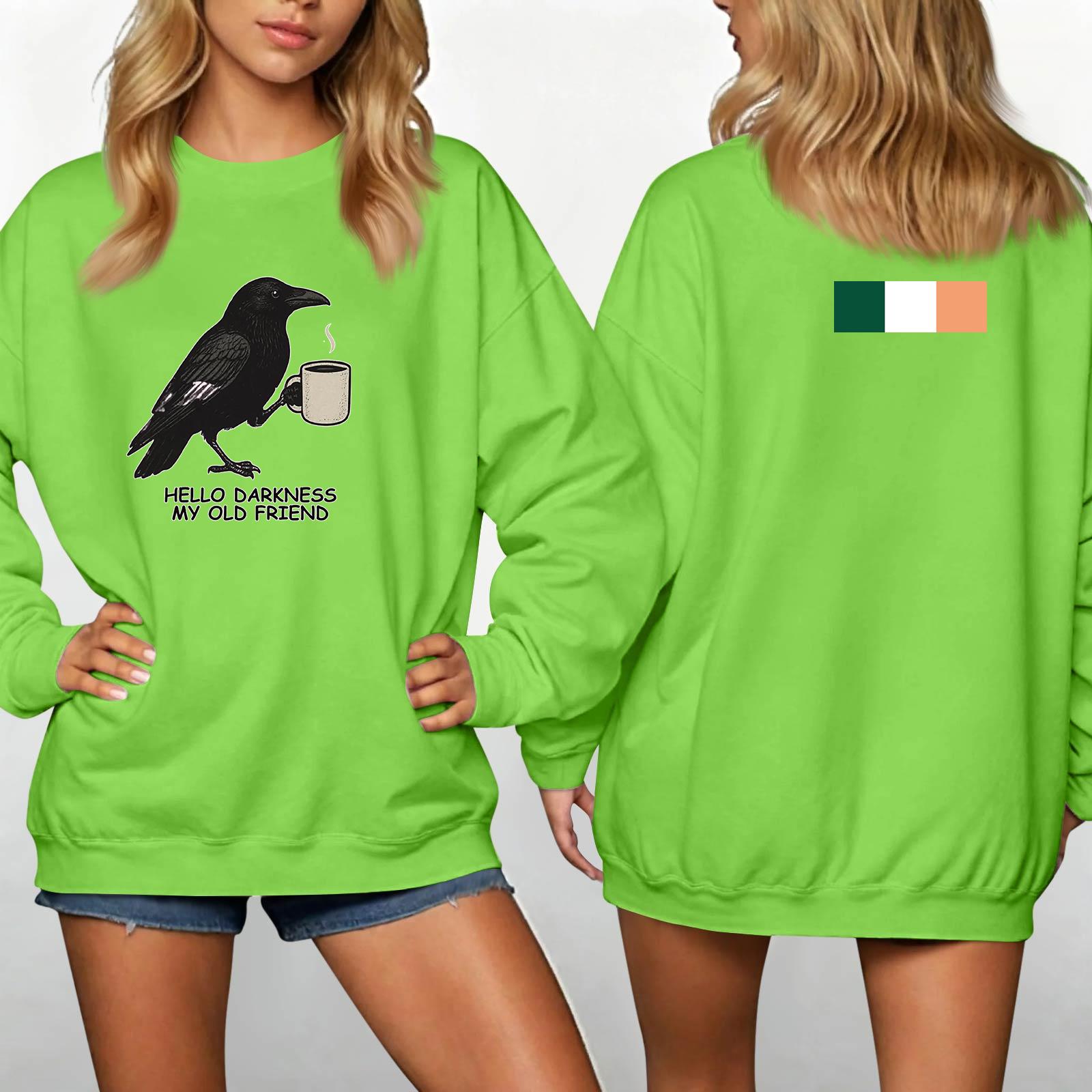 Women s Casual Fashion Neck St. Patrick Print Sweatshirt XXXL