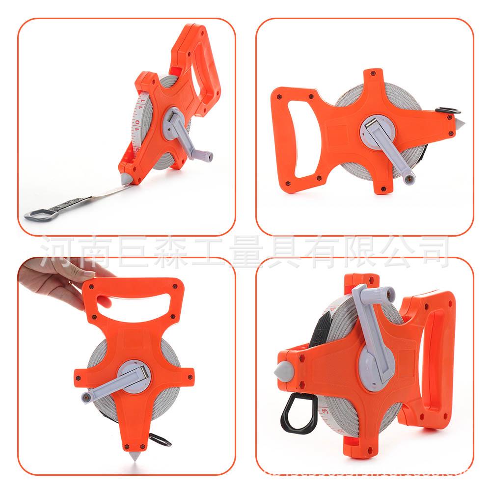 Round Disc Fiber Tape Measure - Hand-Cranked Cloth & Leather, Available in 10m, 20m, 30m, 50m, 100m Lengths