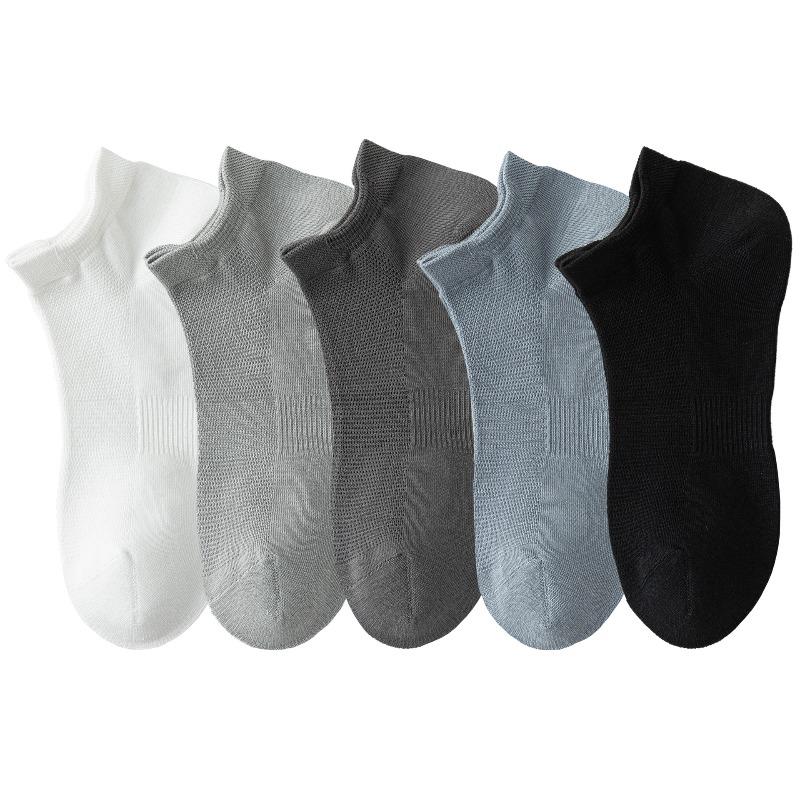 Pure Cotton Short Socks for Men - Thin Style, Odor-resistant, Sweat-absorbent and Antibacterial Boat-shaped Socks, Cotton Socks