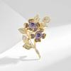 Ladies' Light Luxury Design Elegant Flower Brooch Fashionable And Versatile Niche Design Sense Flower Brooch Daily Accessories