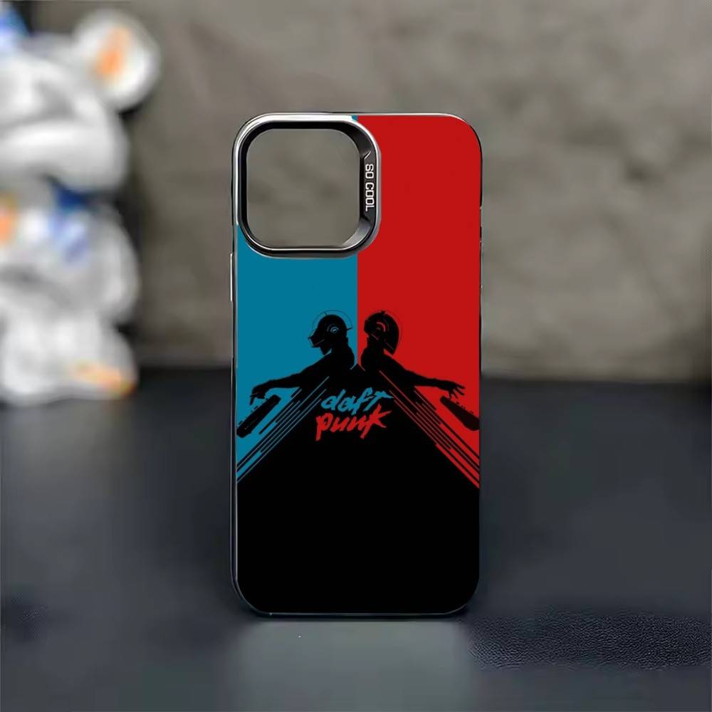 

Гарячий стильний чохол для телефону Daft Punk для iPhone 17 16 15 14 13 12 11 Pro Max Plus Сріблястий цукерковий матовий чохол iPhone16se4