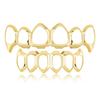 European Six-Tooth & Four-Tooth Hollow Fangs with Flat Teeth Hip Hop Grill Set