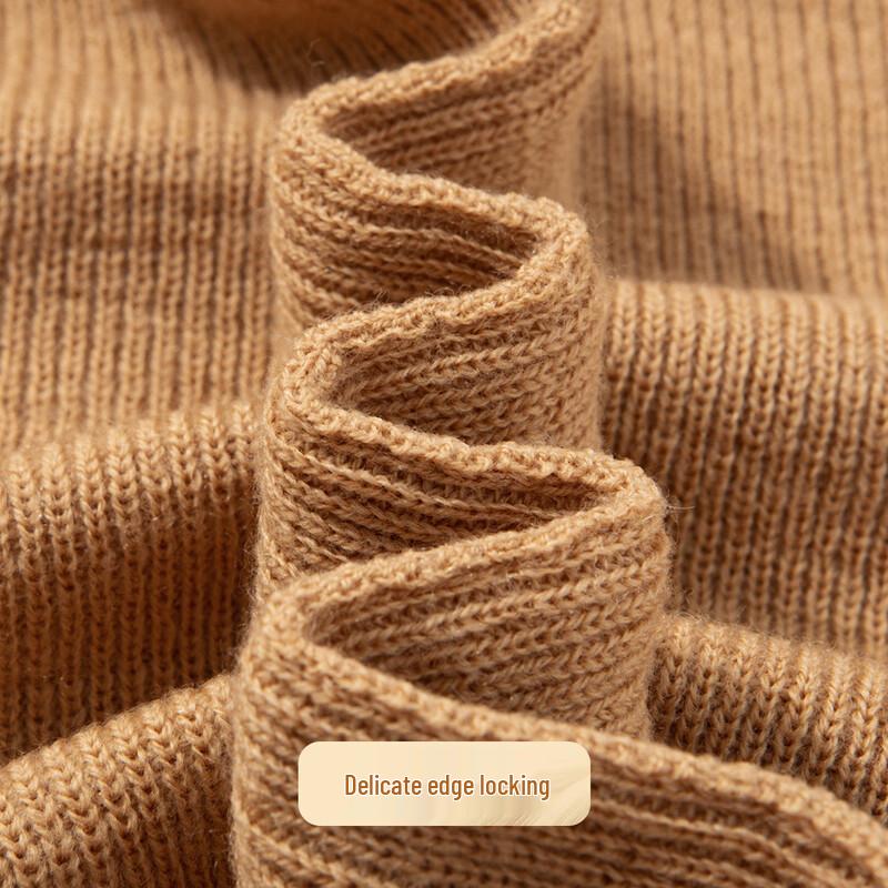 Futing Men's 100% Lambswool Round Neck Sweater