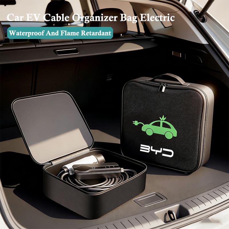 EV Cable Organizer Bag Electric Car Trunk Cable Tools Pouch For BYD Atto 3 Han EV Dolphin Durable Second Song Pro Tang Dm QIn