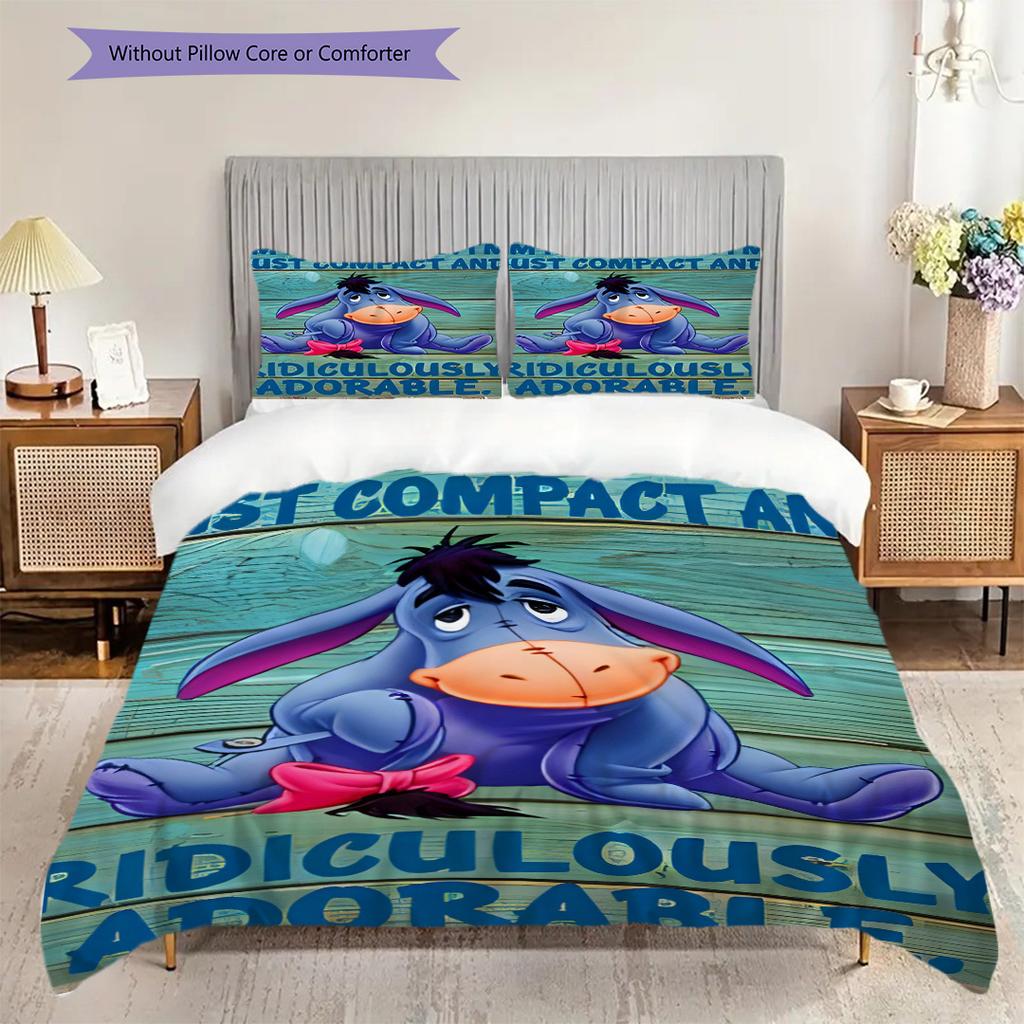Eeyore Comforts Tigger Teddy Bear Bedding 1 Duvet Cover 2 Pillowcase Without Core Soft And Comfortable Bedding Set Duvet Cover And Pillowcase