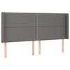 VidaXL Headboard with Ears Grey 203x16x118-128 Cm Faux Leather3119552