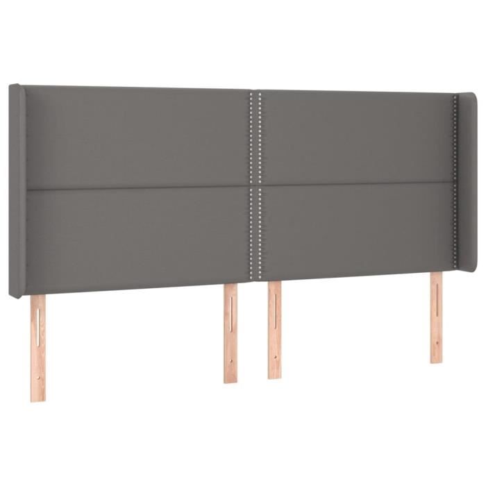 VidaXL Headboard with Ears Grey 203x16x118-128 Cm Faux Leather3119552