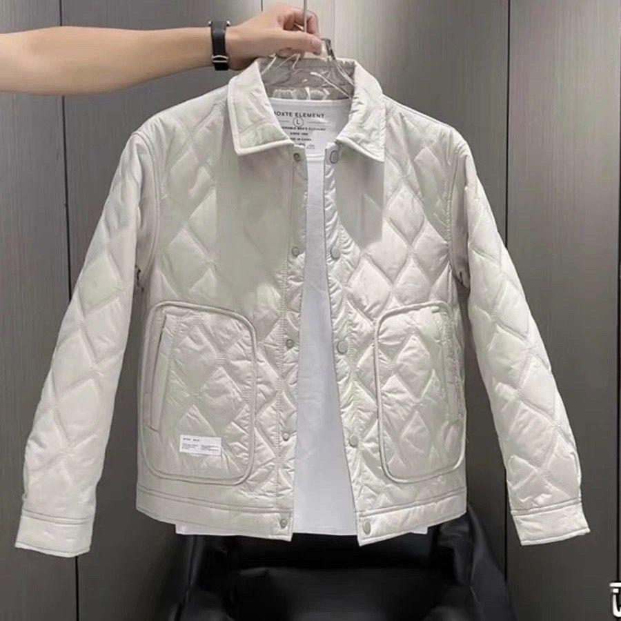 Autumn Men's Diamond-shaped Cotton Jacket Winter Fashion Cotton Jacket Coat 2025