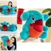 Adorable Round Shark Plush Toy For Girls With Soft Short Plush In Blue Color