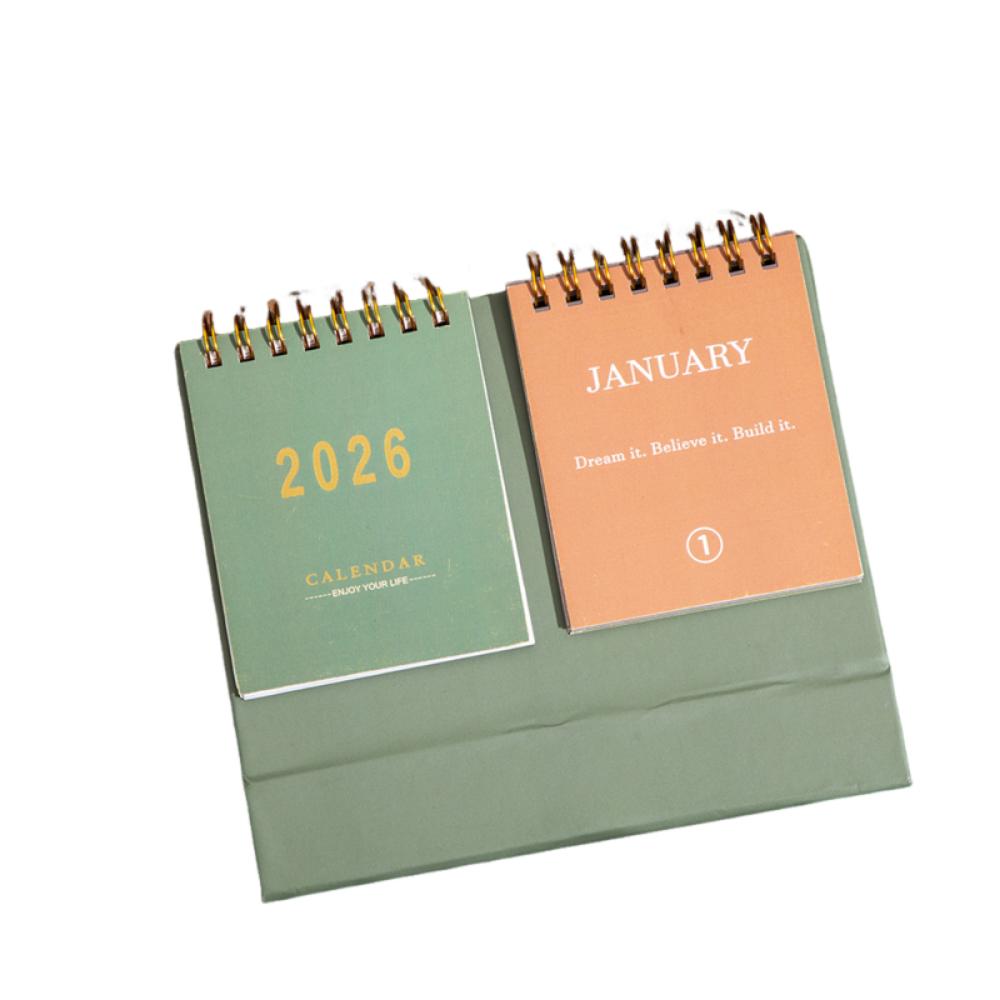 Double Sides 2026 Desktop Calendar Spiral Binding Memo Calendar Checklist Planner  Office Use
