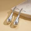 Hyperbole Long Water Droplet Flower Wing Round Wave Square Shell Golden Pendant Earrings for Women CCB Smooth Creative Jewelry