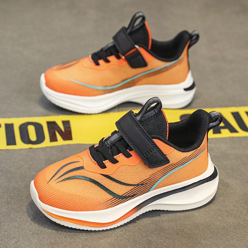 Children's sports shoes, jogging shoes, cushioning soft sole 2025 spring new girls and boys mesh running shoes, medium and old children