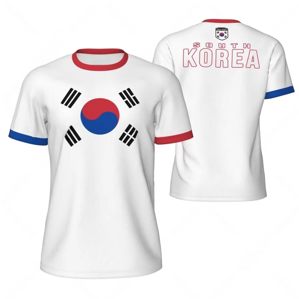 Corea Stampa 3D Sportiva Asciugatura Rapida Traspirante T-shirt da Uomo Maglia da Calcio da Esterno Abbigliamento a Maniche Corte per Allenamento dei Fan Genitore-Figlio