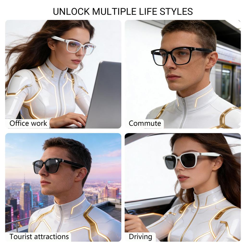 Smart AI Bluetooth Sunglasses: Real-time Translation In 100+ Languages, Music & Calls