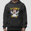 Funny Crazy Chicken Hoodie F-Caw-F Graphic Pullover Unisex Cute Farm Animal Gift