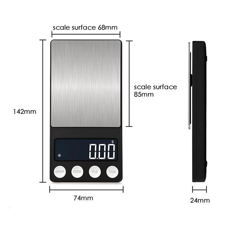 Portable Digital Milligram Scale, 0.01g Precision LCD, Gold Diamond Weighing Balance, Stainless Steel Pocket Mini Scales
