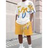 Men's 3D Digital Print Casual Short Sleeve and Shorts Set - Summer Print Set, Suitable for Running