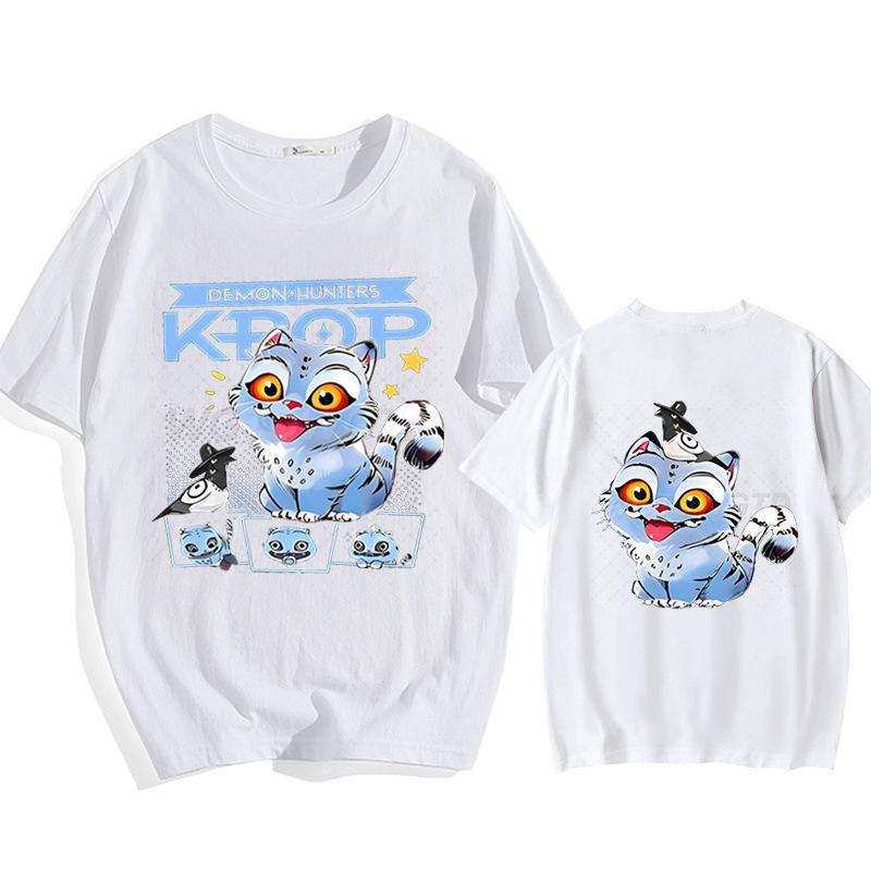 Summer Comfortable Soft KPop Peripheral Anime Cartoon Printed Pure Cotton T-shirt Men Women Casual Round Neck Short Sleeved T-shirt