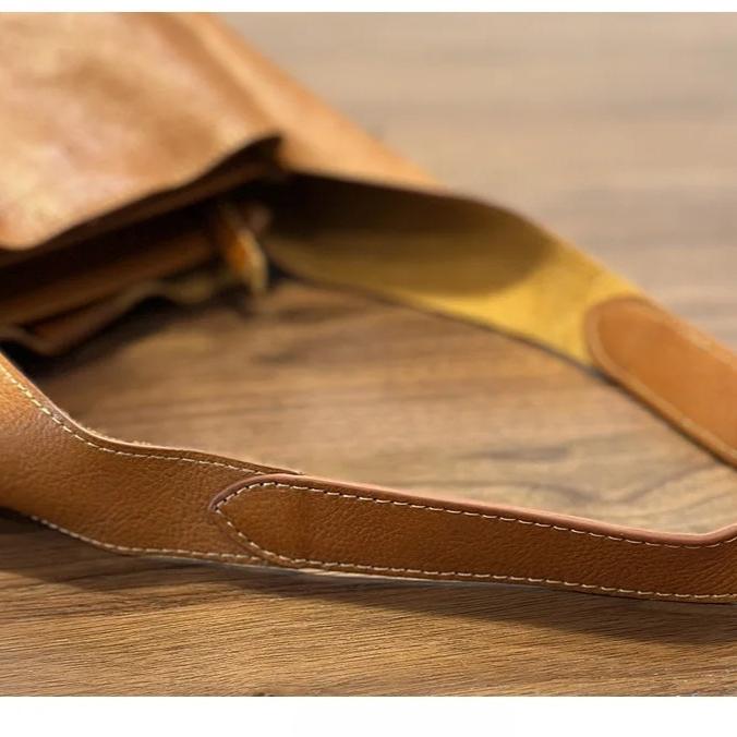 Johnature Genuine Leather Retro Women's Bag Commuting Soft Cowhide Solid Color Handbag Versatile Shoulder Bag