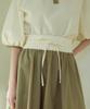 Kamdaun Seersucker Flare Skirt - Khaki