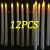 1/12pcs LED Flameless Taper Candles Long Pole Candle Light Battery Powered Warm Light Candle Lamp for Christmas Party Decoration