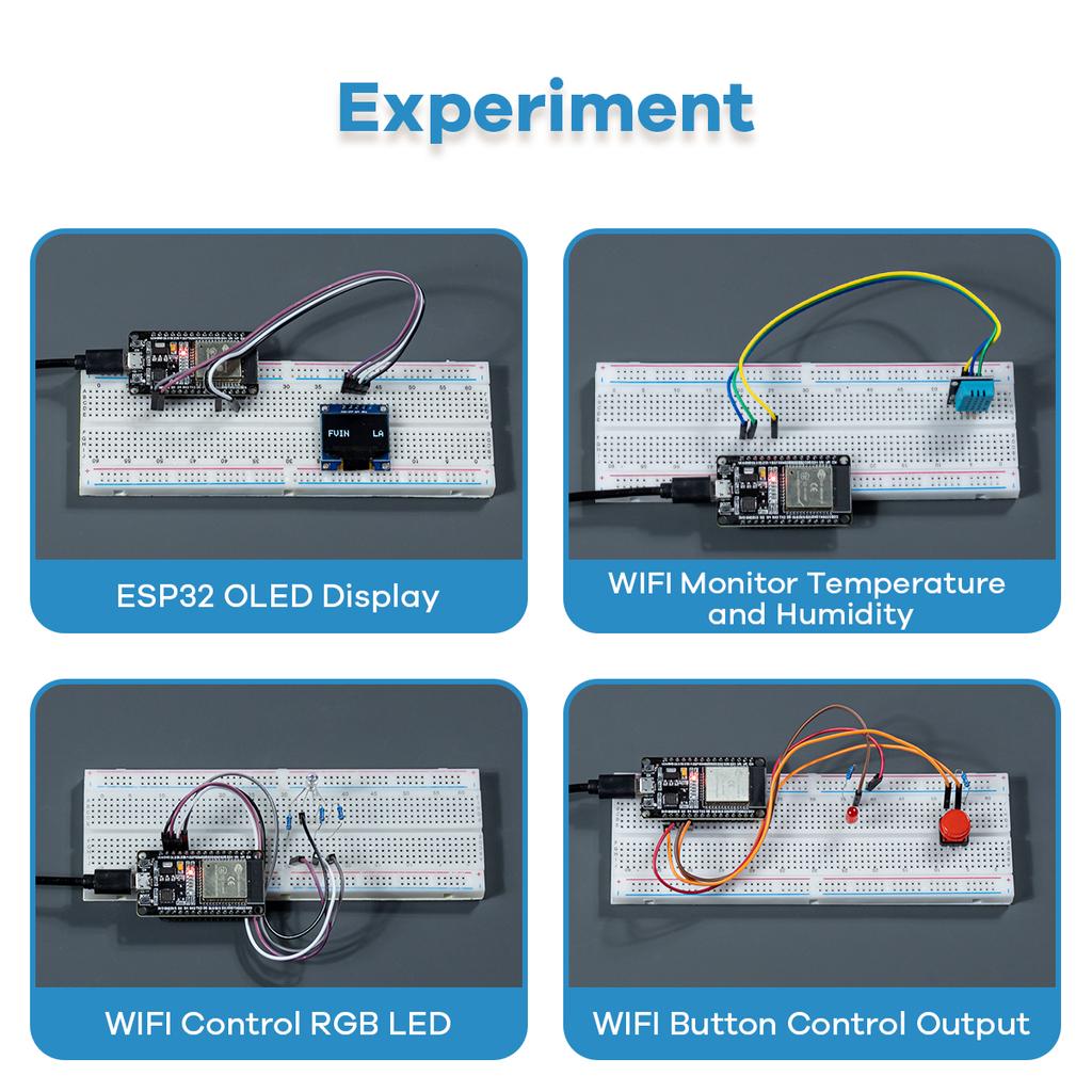 Basic Starter Kit for ESP32 ESP-32S WIFI Development Board for Arduino Project Learning Kit with Tutorials ESP32 kit with box