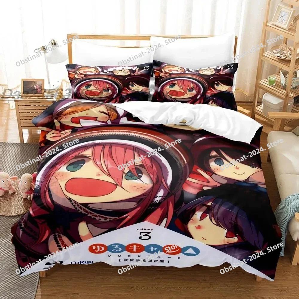 Fashion 3d Printing Anime Laid-Back Camp Bedding Set Single Twin Full Queen King Size Bed Set Adult Kid Bedroom Duvet cover Sets