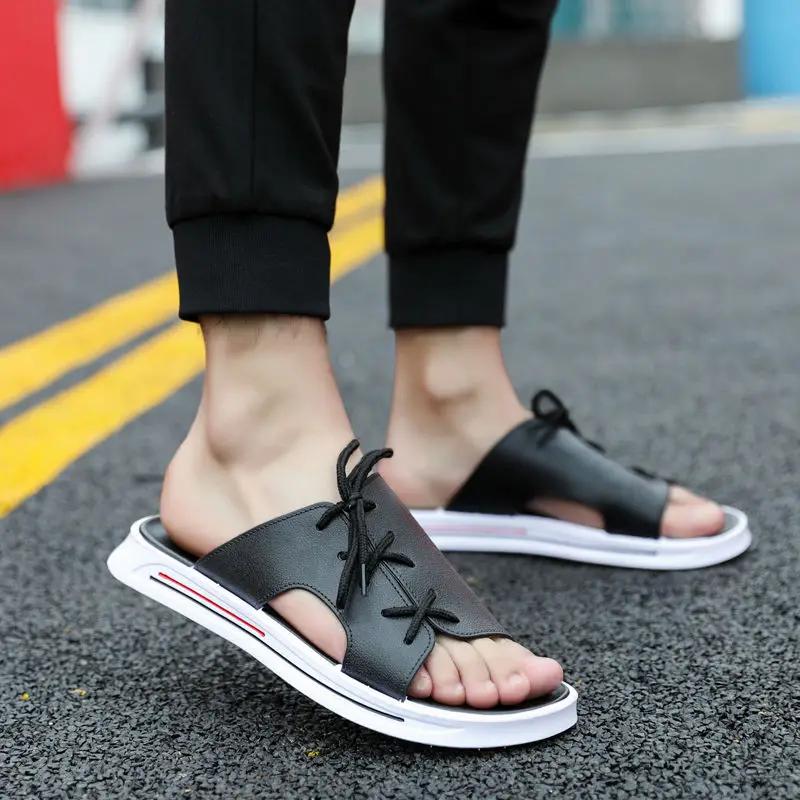 Fashion Platform Slides Men's Shoe Outdoor Male Slipper Clappers 2025 Summer Sale Original Elegant Comfortable Low Price Fun Trend Adult