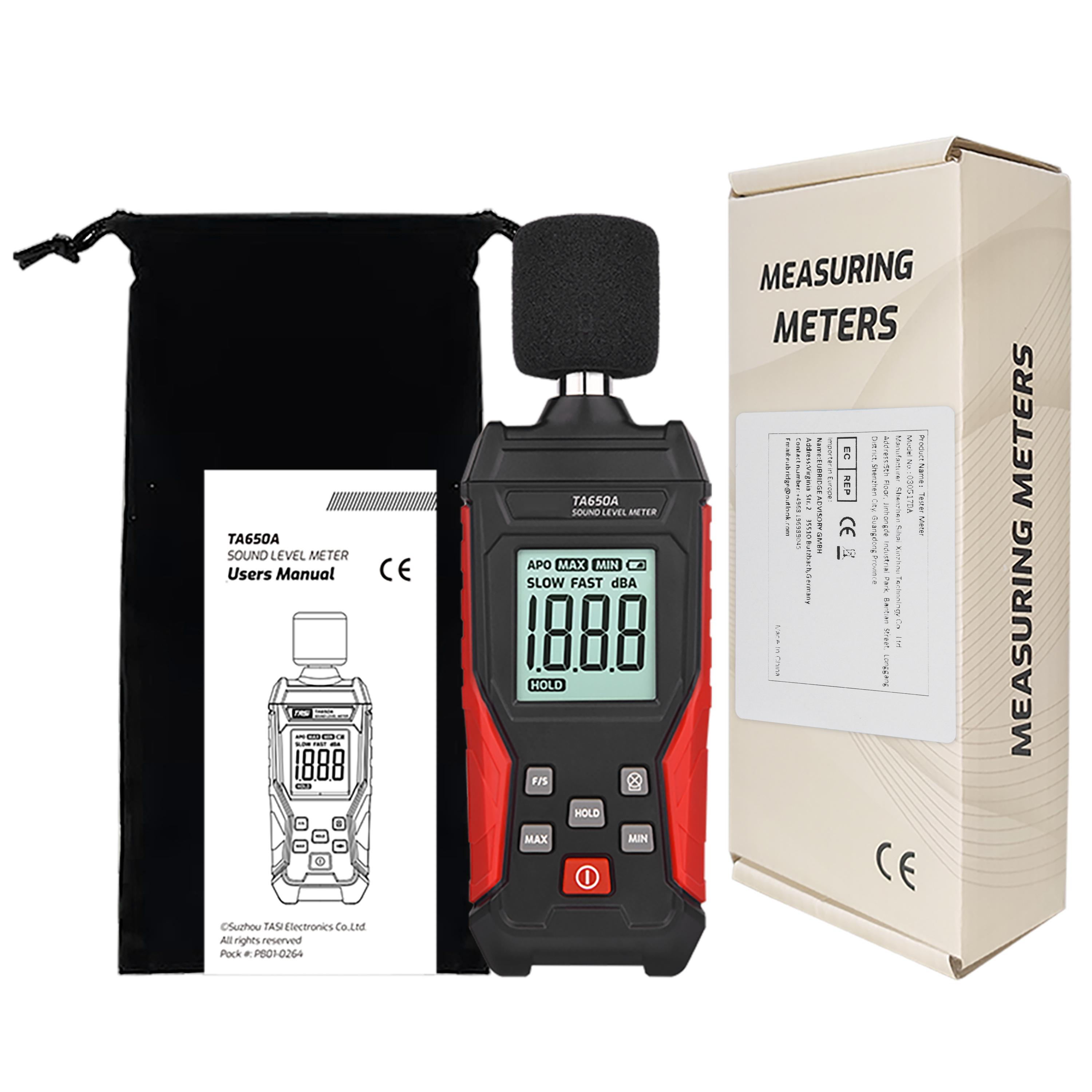 

TA650A Handheld Digital Sound Level Meter Noise Meter 30~130dB Decibel Detector Audio Noise Tester Measuring Instrument