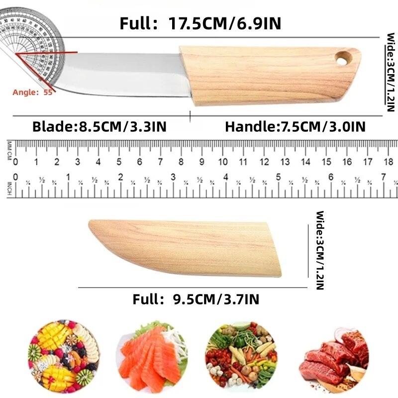 Rozsdamentes acél kézi kés éles hordozható háztartási gyümölcskés új kültéri kempingkés