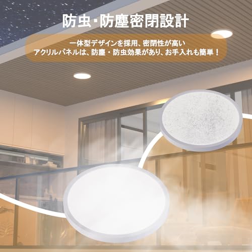 ORALUCE Compact Ceiling Light, Warm White, 18W, 1930lm, LED, One-Touch Installation, Compact, Insect-Proof, Sealed Design, Uniform Lighting, Ultra-Thi