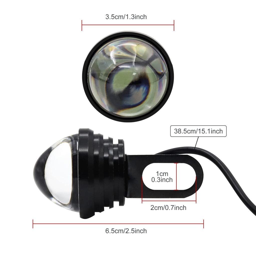 Aoling Eagle Eye, 12 V, Large LED, 1.4 Inches (35 Mm), Daylight, Car LED